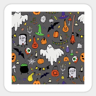 Ghost witch pumpkin Halloween Sticker